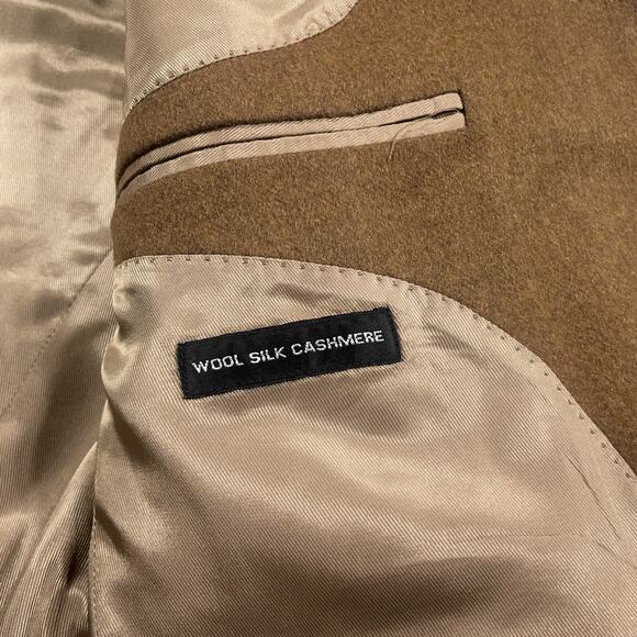 Andrew Fezza Blazer Men 44 S Wool Silk Cashmere Brown Sport Coat Classic Fit - Picture 8 of 11